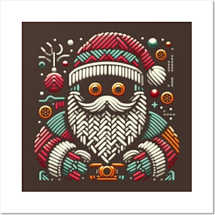 Christmas Santa embroidery style 28 Posters and Art